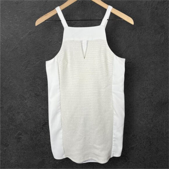 Trina Turk Parson Women's Mini Dress Size 2 White Bridal Sleeveless Keyhole Boho - Picture 1 of 9